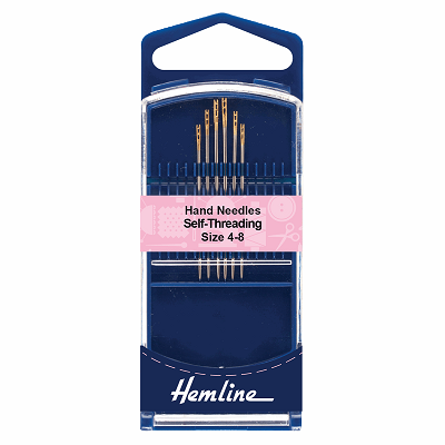 H216G.48 Hand Sewing Needles: Premium: Self-Threading: Gold Eye: Size 4-8 
